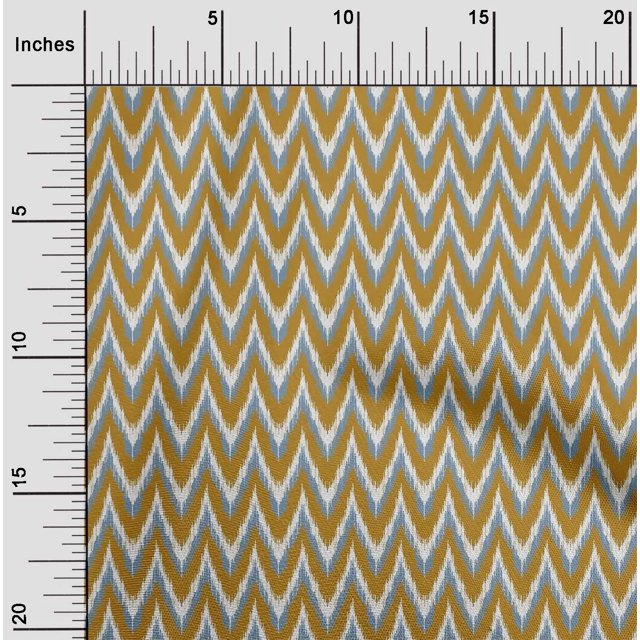 oneOone Viscose Chiffon Fabric Chevron Ikat Printed Craft Fabric BTY 42 Inch Wide