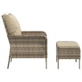 thumbnail image 2 of vidaXL Garden Chair with Footstool Light Brown Poly Rattan, 2 of 5