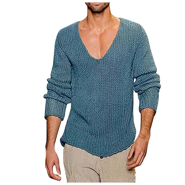 XZNGL Man Fashion Pullover Sweater Long Sleeve Round Collar Pullover Relaxation