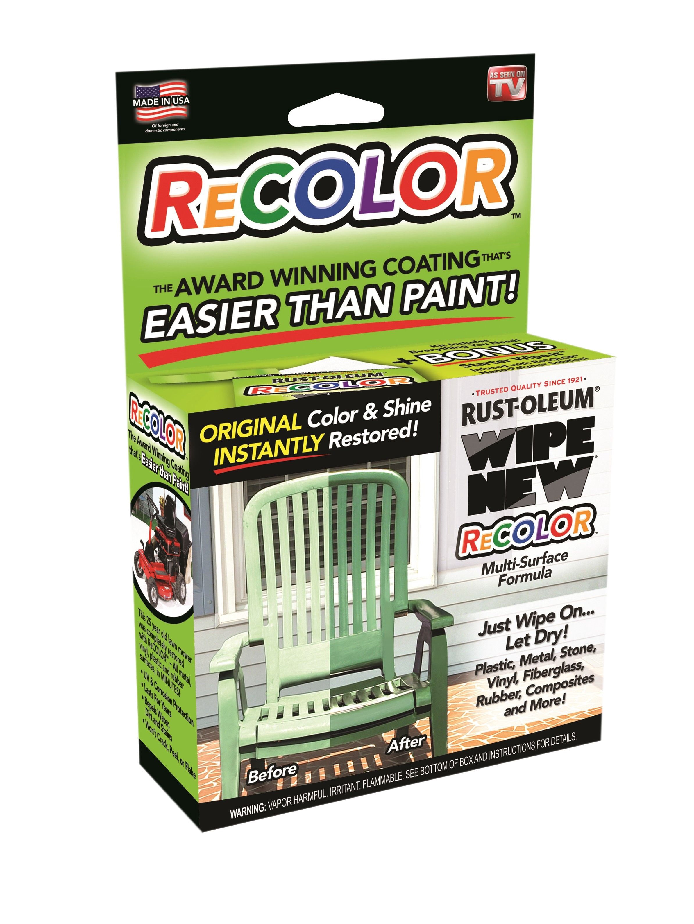RUST-OLEUM RRCAL Cleaning Wipe  Use To Restore Color On Plastic/ Metal/ Stone/ Rubber