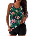 thumbnail image 3 of yoeyez Tropical Print Tankini for Women Two Piece Bathing Suits Summer Boho Swim Top with Buttom Tummy Control Modest Swimsuits Beachwear Multicolor,M, 3 of 6