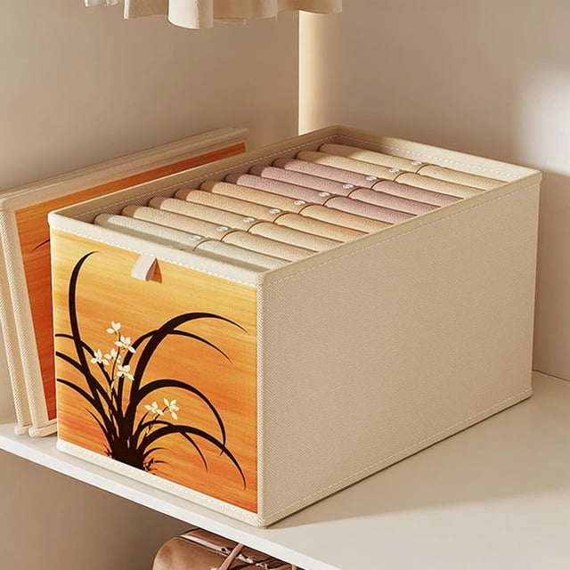 Fwttom Home Storage Box Foldable Thickened Waterproof Wetproof Wearproof Toy Box Wardrobe Underwear Socks Organizer