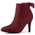 thumbnail image 1 of Unique Bargains Women's Pointed Toe Heel Side Ankle Stiletto Boots, 1 of 6