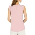 thumbnail image 3 of INSPIRE CHIC Blouse Sans Manches pour Femme, à Volants, Plissée, Blouse CHIC pour le Travail, S Rose, 3 of 8