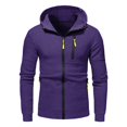 thumbnail image 2 of MesaSe Mens Hooded Sweater Coat With Solid Color Zipper Pocket In Autumn And Winter, 2 of 5