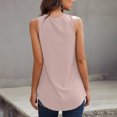 thumbnail image 3 of Mode Femme Ample Couleur Unie Décontractée Sans Manches T-shirt Col en V Blouse, 3 of 9