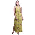 thumbnail image 1 of Bimba Floral Ladies Crew Neck Waist String Print Maxi Dress with Side Slits Summer Wear-X-Small, 1 of 6