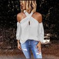 thumbnail image 2 of Pompotops Chemise à Manches Longues Unie Sans Dos pour Femmes, Mode, Décontractée, Sans Bretelles, Hauts pour Femmes en Solde, 2 of 6