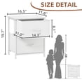 thumbnail image 3 of Eunos Petite Table de Chevet pour Chambre avec 2 Tiroirs en Tissu, Table de Chevet Blanche Table d'Appoint pour Garde-Robe, 3 of 7