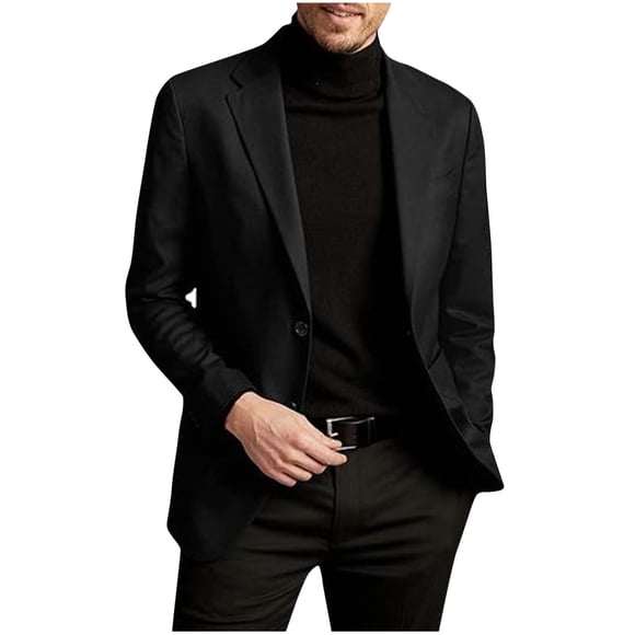 cllios Blazer for Men Solid Color Suit Shawl Collar Single Two Buttons Slim Fit Pocket Blazer Jackets Lightweight Dress Blazers for Dinner Party Prom Banquet