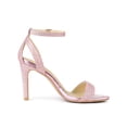 thumbnail image 3 of BLISSFUL STEP Women's Shoes Glitter Stiletto Heel Sandals Ankle Strap Open Toe Party Shoes Pink 8.5, 3 of 8