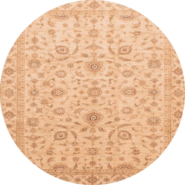 Ahgly Company Tapis d'Intérieur Ronds Abstraits Orange Tapis de Zone Abstraits, 3 Pieds Rond