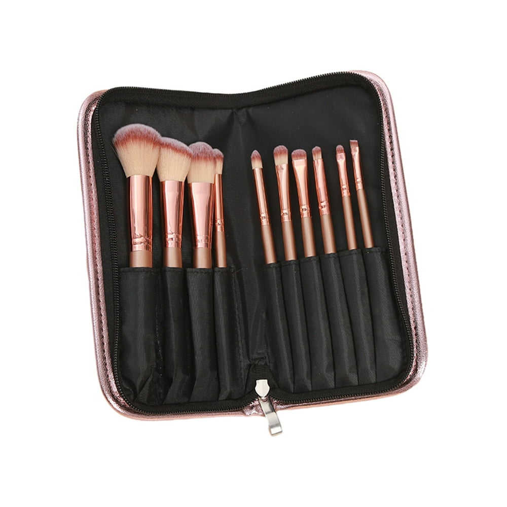 CHOK Makeup Brushes 10pcs Brushes Set with Case，Face Makeup Brushes Set Foundation Eyeshadow Brush Set Travel Make Up Brushes