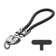 Type C To Type C 240W Charging With Wearable Bracelet Design Portable Lanyard Fast Charger for Crossbody and Wrist 30cm/118in 5A USB C Power Bank Compatible