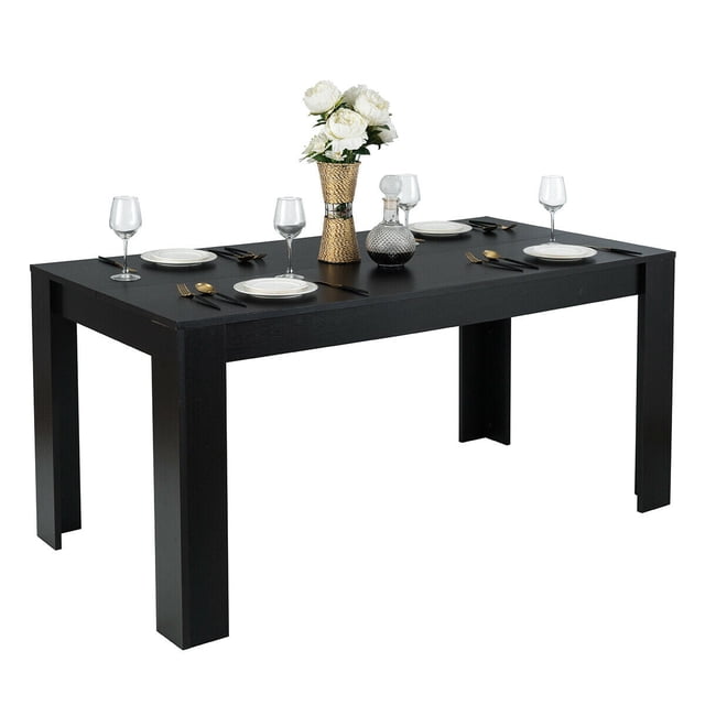 Gymax Table à Manger Rectangulaire Moderne de 63 Pieds' pour 6 Personnes, Mobilier de Cuisine