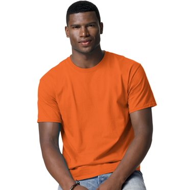 Hanes TAGLESS Men`s T-Shirt - Best-Seller, 2XL, Safety Orange