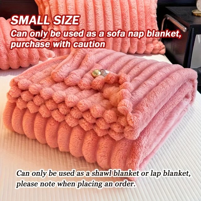 1pc Thickened Blanket Soft And Comfortable Faux Rabbit Hair Reversible Blanket Thermal Fleece Blanket Nap Blanket Air Conditioning Blanket Office Gift Blanket Perfect For All Seasons