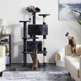 thumbnail image 3 of Yaheetech 62.5"H Cat Tree Tower with 3 Scratching Posts, Black, 3 of 11