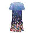 thumbnail image 5 of Robe Maxi pour Femmes Été Bohème à Imprimé à Manches Courtes Robe de Plage Robe Longueur Genou Robe à Manches Courtes en Liquidation, 5 of 5