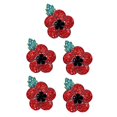 thumbnail image 4 of 5pcs Poppy Badges Pin Brooch Crystal Enamel Badge 2020 Red Poppy Branch, 4 of 8