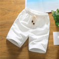 thumbnail image 1 of Styesk Mens Shorts Man Solid-Color Casual Pocket Cotton-Linen Drawstring Elastic-Waist Half Shorts Pants, 1 of 5
