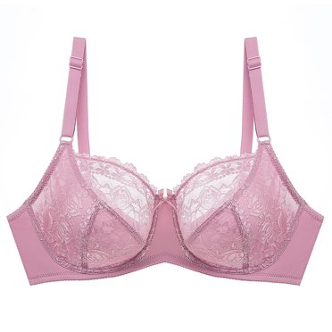 ylioge Sexy Lace Bras for Women Underwire Push Up Hollow Out Comfort High Support Bralettes Underoutfit Ladies Solid Floral Embroidery Lightweight D Cup Bra