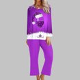 thumbnail image 2 of Pisexur Pyjamas de Noël pour Femmes Ensemble Deux Pièces Tendance Vacances Verres à Vin Rouge Imprimé Pjs Décontractés Manches Longues Col Rond Hauts Pantalons de Pyjama Vêtements de Nuit, 2 of 4