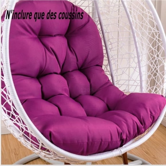 Hanging Egg Chair Cushion with Pillow Washable Hanging Chair Cushion Outdoor Thick Cushion, 120x80cm, Voilet