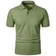 thumbnail image 5 of HVOBTTY Mens Summer Soft Versatile Pullover Casual Fashion Solid Color Collared Short Sleeve Loose Breathable Daily Base Layer Tops Green, XXXL, 5 of 5