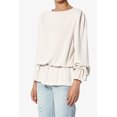 thumbnail image 3 of TheMogan Women's S~XL Puff Long Sleeve Shirred Drop Waist Chiffon Ruffle Peplum Blouse, 3 of 7