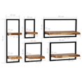 thumbnail image 4 of vidaXL Wall Shelf Set 5 Pieces Solid Acacia Wood and Steel, 4 of 5