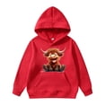 thumbnail image 1 of PMVFHDE Liquidation Chandails en Molleton d'Automne pour Filles, Chandail à Capuchon à Manches Longues pour Enfants, Chandails en Molleton d'Automne pour Filles, Rouge, 4-5 Ans, 1 of 7