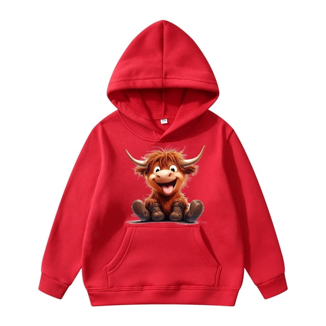 PMVFHDE Liquidation Chandails en Molleton d'Automne pour Filles, Chandail à Capuchon à Manches Longues pour Enfants, Chandails en Molleton d'Automne pour Filles, Rouge, 4-5 Ans