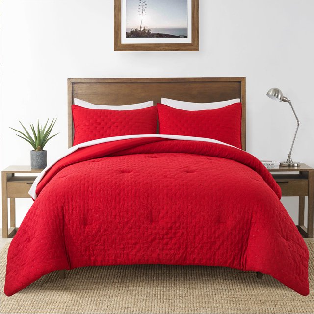 JML 3 Piece Queen Comforter Set - All Season 480GSM Down Alternative Comforter, Burgundy