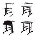 thumbnail image 3 of SDADI 2 Pouces Tapis Roues Mobile Bureau Debout Bureau Debout Hauteur Réglable Bureau de Bureau à Domicile avec Poste Debout et Assise 2 Modes 3.0 Edition, Noir S001BFBT, 3 of 5