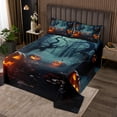 thumbnail image 2 of Erosebridal Gothic Jungle Neon Pumpkin Bedspread Coverlet Set Twin Size, 2 of 6