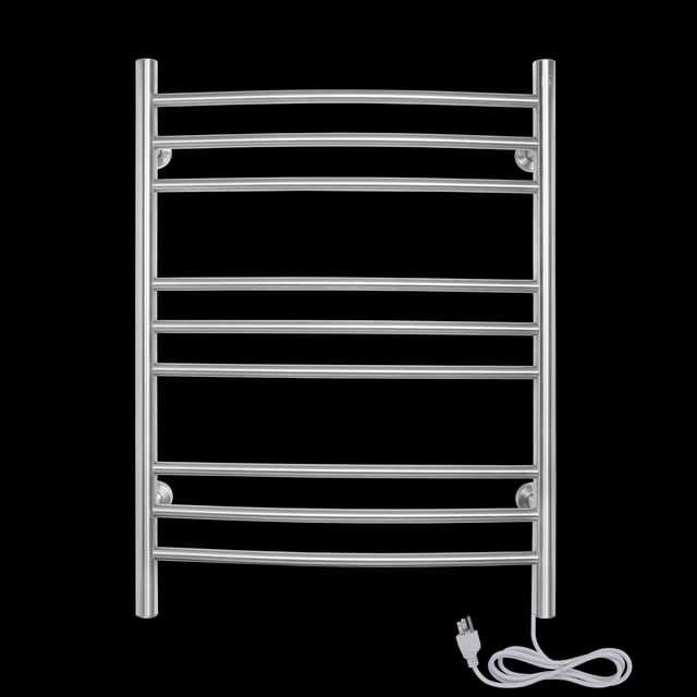 WarmlyYours TW-R09BS-HP Riviera Towel Warmer, Brushed, Dual Connection, 9 Bars