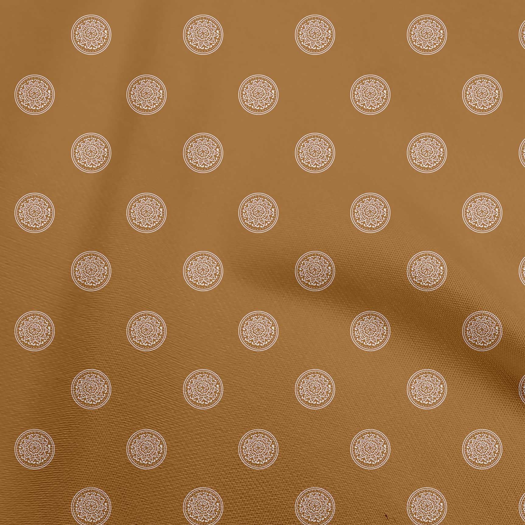 oneOone Viscose Chiffon Rust Brown Fabric Asian Circle Block Sewing Craft Projects Fabric Prints By Yard 42 Inch Wide