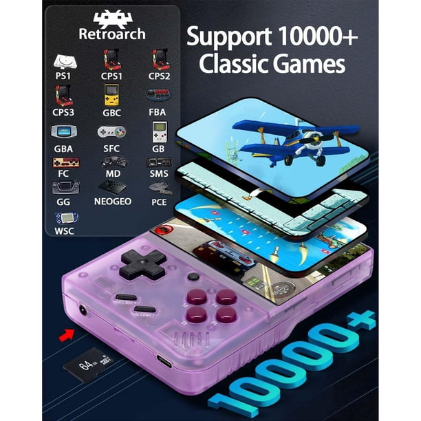Miyoo Mini Plus,Retro Game Console with 64G TF Card,Support 10000+