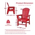 thumbnail image 2 of Gymax Set of 2 Kids Patio Adirondack Chair Armchair Weather Resistance Outdoor Chair Red, 2 of 5