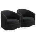 thumbnail image 1 of Gymax Set of 2 Modern Swivel Barrel Chair Velvet Accent Chair with Metal Base, 1 of 10