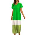 thumbnail image 1 of Birdeem Robe d'Été pour Femme à Empiècements Imprimés, Robe Aguichant à Col en V, Robe de Plage, Robe Soleil, Robe Ample, 1 of 1