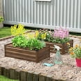 thumbnail image 2 of Outsunny Set of 2 Raised Garden Beds, Galvanized Planter Box, Dark Brown, 2 of 10