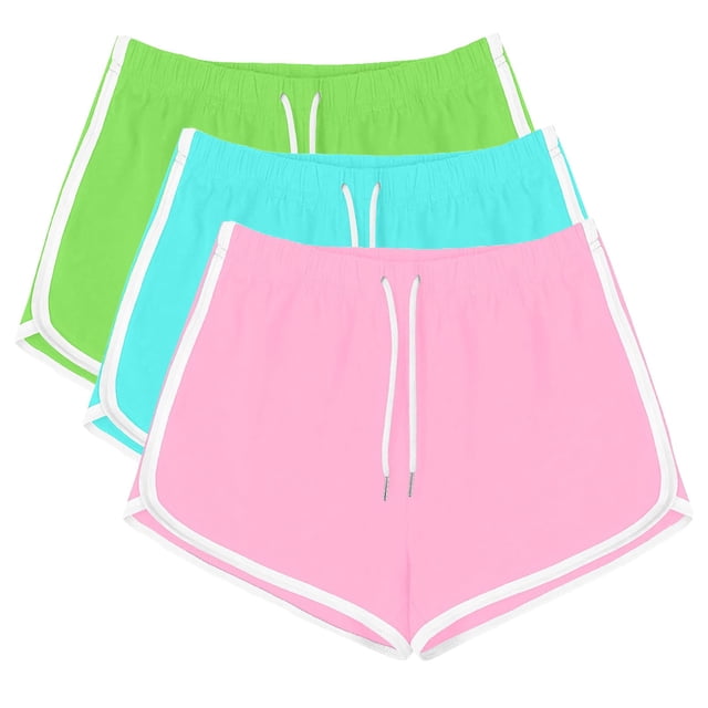 Yanlir 3PCS Active Shorts for Womens Summer Casual Shorts Quick Dry Running Sports Yoga Shorts Workout Stretchy Workout Shorts with Drawstring(Mint Green#2,XL)