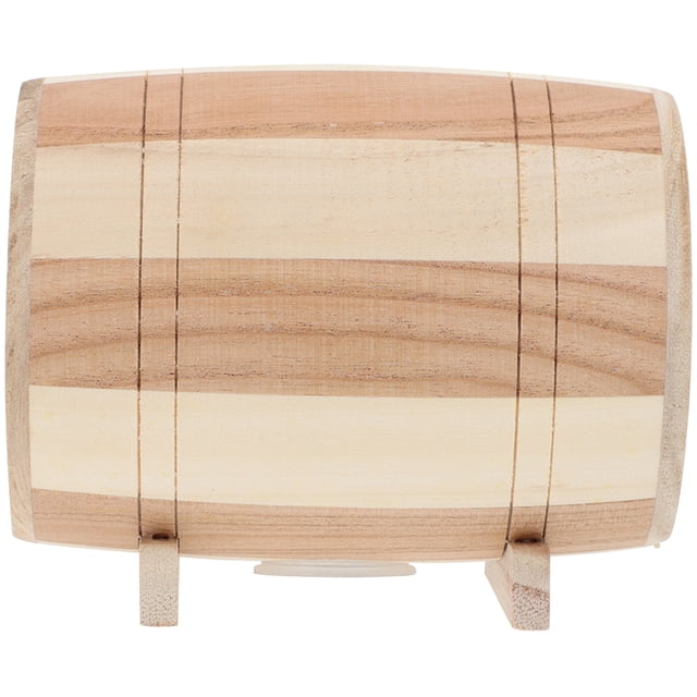 Solid Wood Cylinder Coin Bank Coin Container Wooden Piggy Bank Home Desktop Ornament