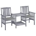 thumbnail image 2 of vidaXL Patio Bistro Set Table and Chairs Conversation Set Solid Acacia Wood, 2 of 6