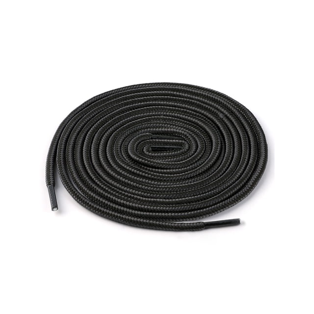 INSPIRE CHIC Unisex Round Rope Dual Colored Striped 1/5 Thick Boot Shoelace 70cm / 27.55" Dark Gray Black