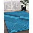 thumbnail image 3 of Ahgly Company Tapis Rectangulaire Lavable en Machine Intérieur Transitionnel Bleu, 6 Pieds x 9 Pieds, 3 of 7