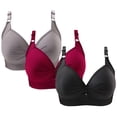 thumbnail image 1 of Bras for Women 3PCS Womans Printing Gathered Together Large Size Daily Bra Underwear No Rims, 1 of 2