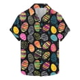 thumbnail image 3 of VBTAPA Mens Spring Shirts Happy Easter Day Rabbit Eggs Print Button Down Shirt Short Sleeve Hawaiian Beach Party Tops Big Sales Today Multicolor XXXL, 3 of 6